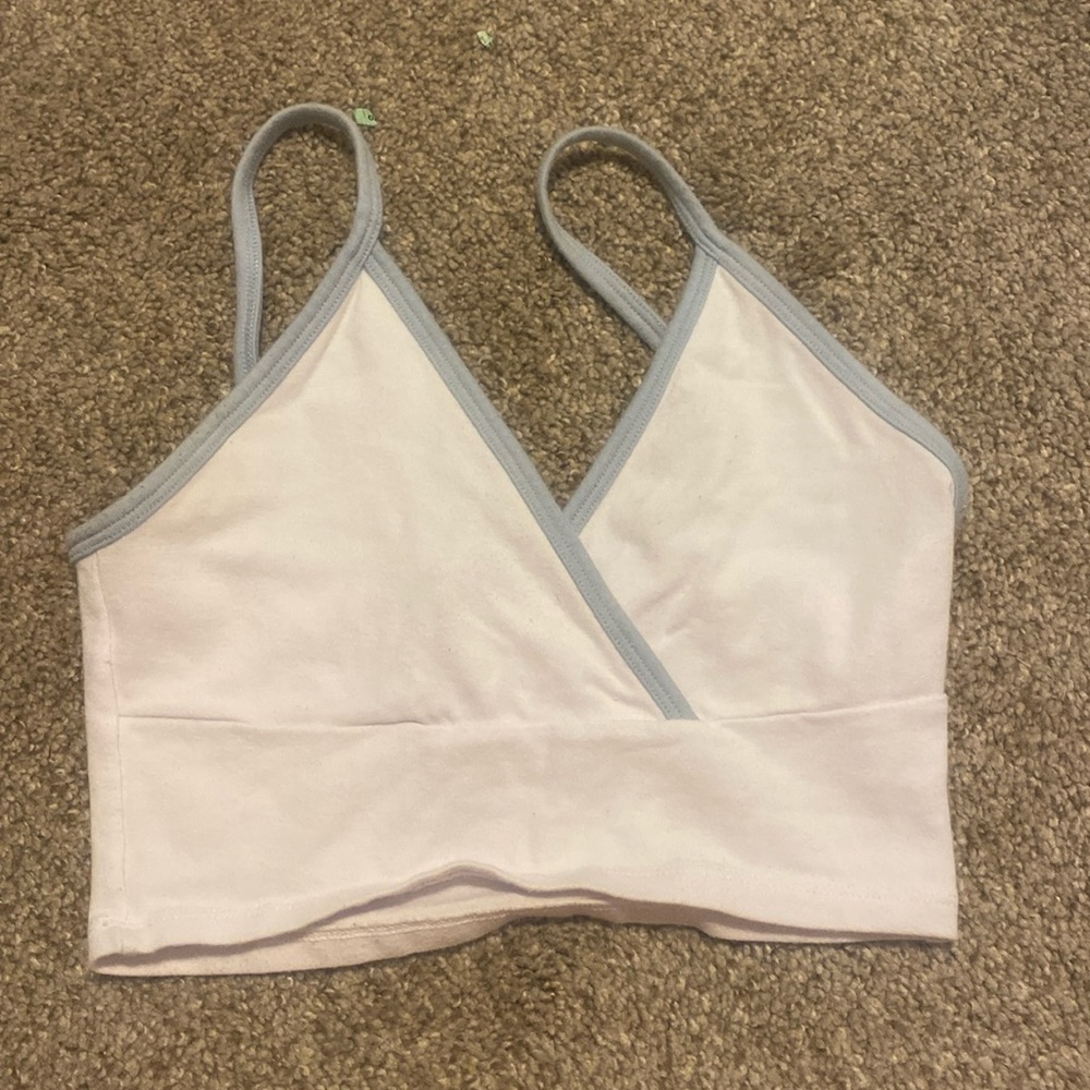 White and blue brandy cropped tank